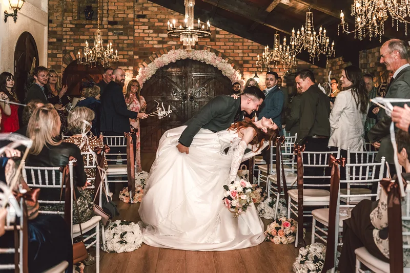 wedding venue auckland indoor ceremony chandelier