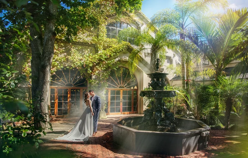 wedding venues auckland fountain photography