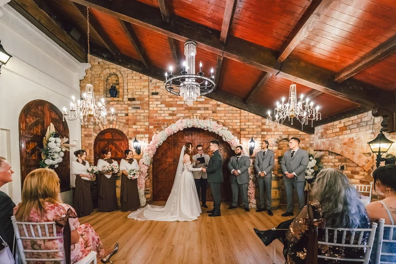 wedding venues auckland indoor ceremony arch
