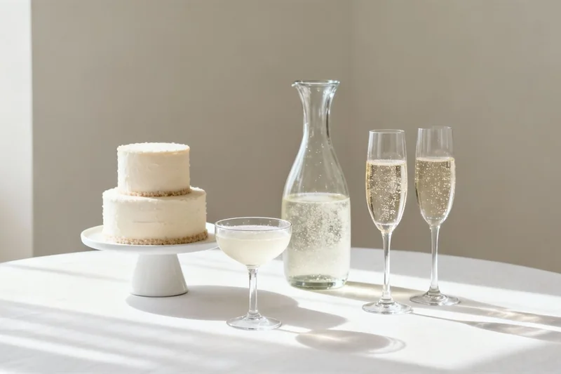 Wedding catering - wedding cake and drinks