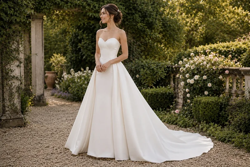 Wedding Dress - A-Line with Overskirt