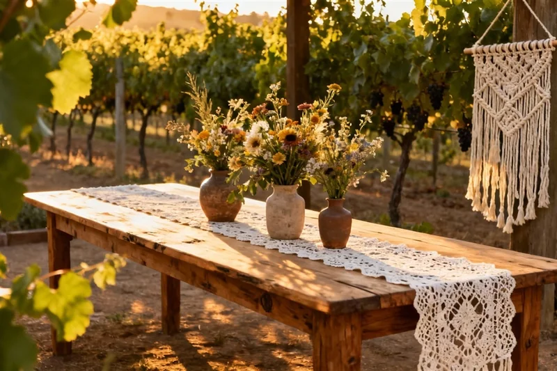 Wedding themes - boho vineyard